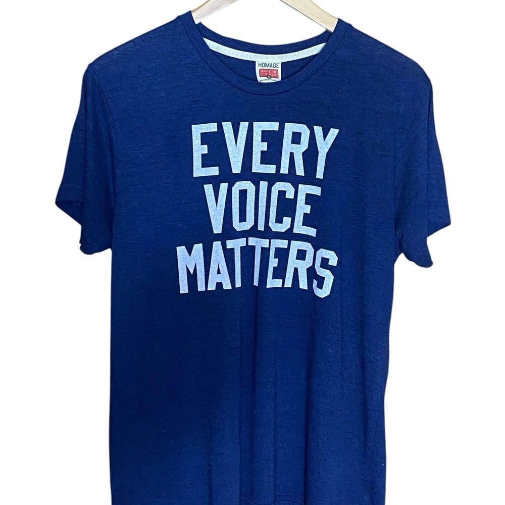 Homage Blue T-Shirt - Every Voice Matters Medium